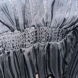 She + Sky Smocked Shimmer Stripe Blouse